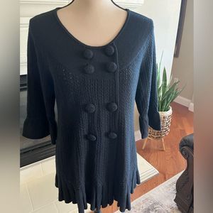 Juicy Couture Knit Black Cardigan Sweater, Size L